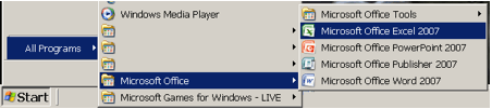 ms excel 2007 desktop icon