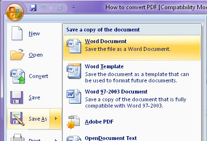 How To Convert Docx Files To Word 2003