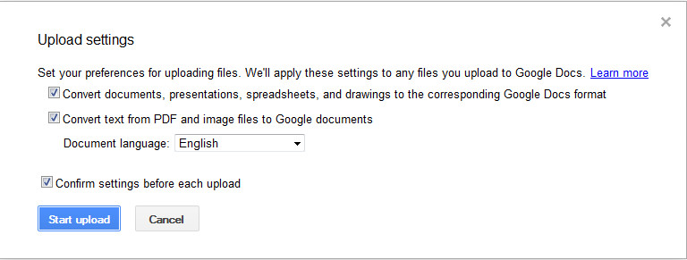 upload Word to Google docs