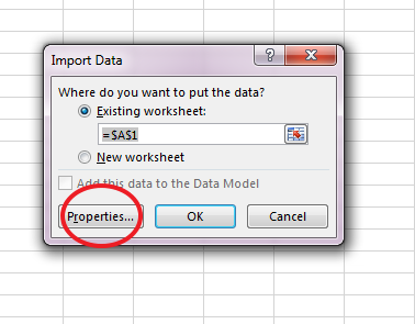 import online data in spreadsheet