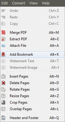 Add Bookmark to PDF