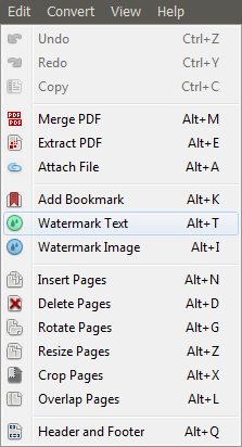 Add watermark text to PDF