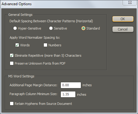Advanced PDF to Word conversion options