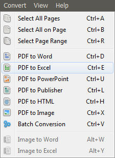 Convert PDF to Excel
