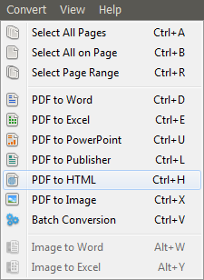 Convert PDF to HTML