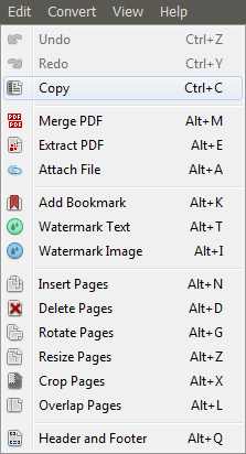 Copying text