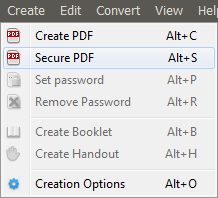 Create secure PDF