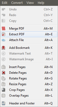 Extract pages from PDF file