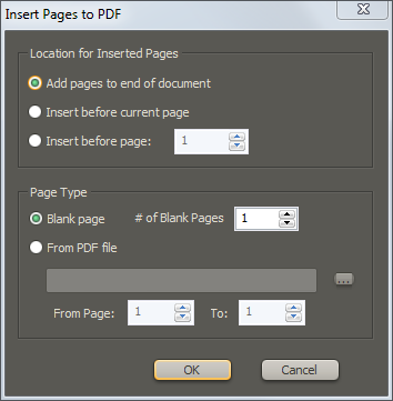 Inserting pages in PDF Inserting pages in PDF