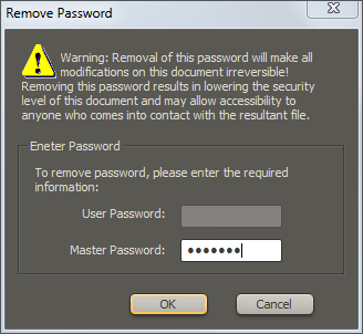 Removing password from PDF