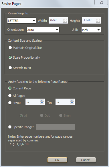 Resizing PDF pages Resizing PDF pages