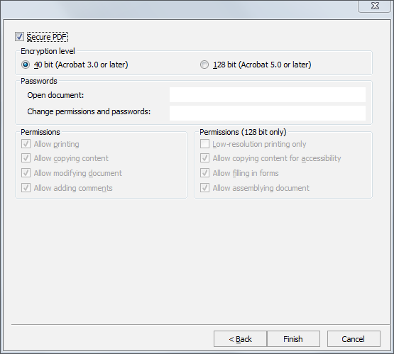 Secure PDF creation