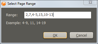 Selecting a page range