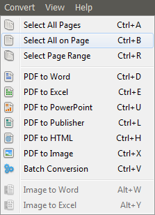 Selecting the entire content of a single page
