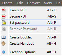 Set password for PDF