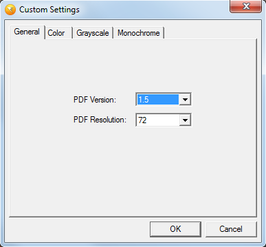 Custom output quality settings