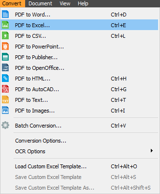 PDF to MS Excel