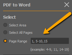 select page range