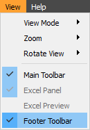 Enable or disable the Footer Toolbar