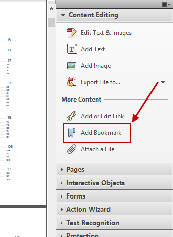 Add Bookmarks in PDF Adobe