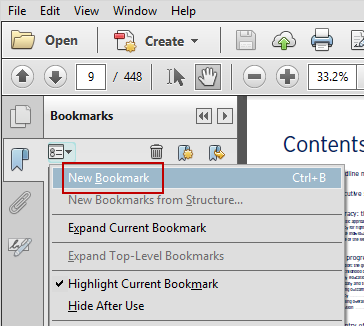 Create New Bookmark