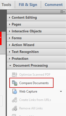 Acrobat Compare Documents Feature