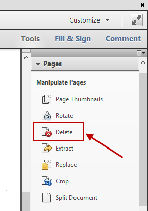 foxit reader delete page
