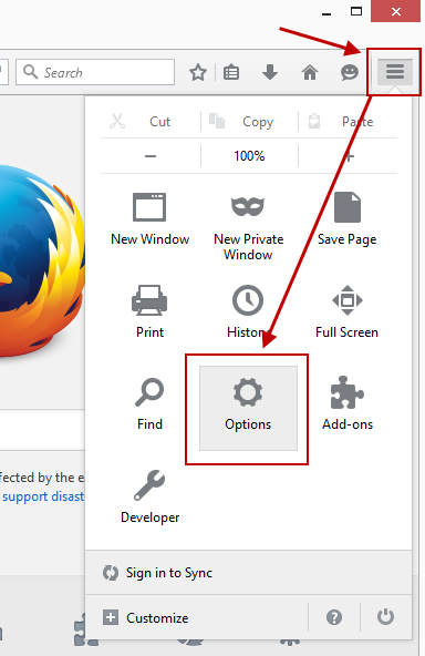 Firefox Options