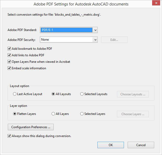 Acrobat CAD PDF Settings