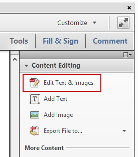 Acrobat Edit Text Images