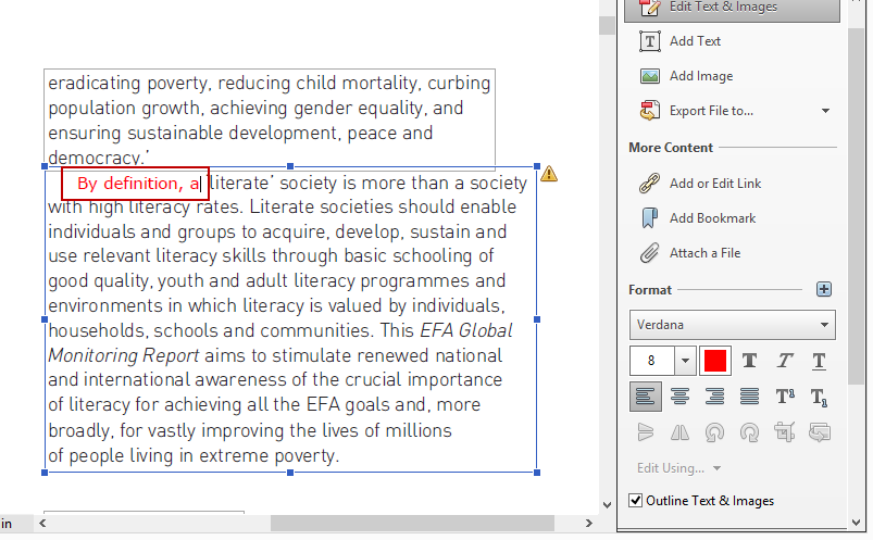 Editing PDF Text