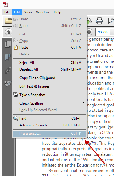 Acrobat Preferences