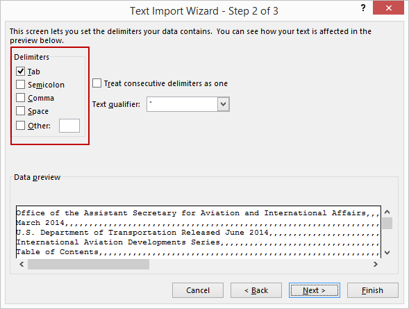 Text Import Delimiters Excel