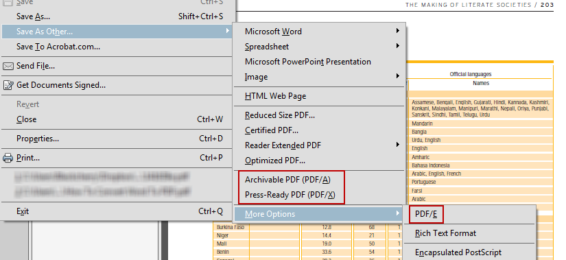 Acrobat Save as Other