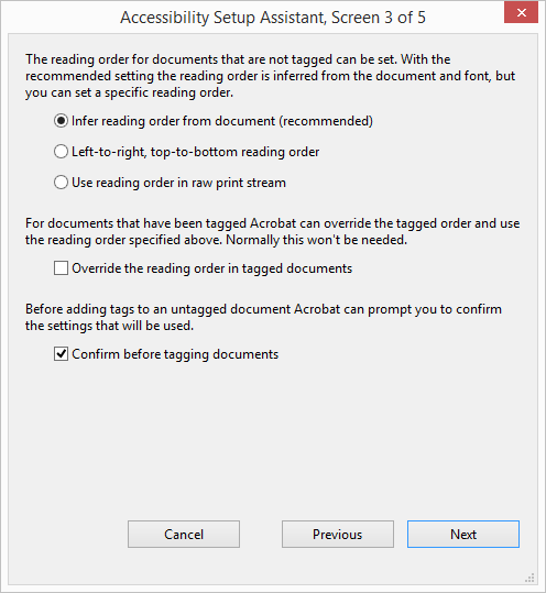 Acrobat Accessibility Reading Order