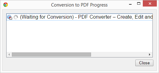 PDF Coversion Progress Dialog
