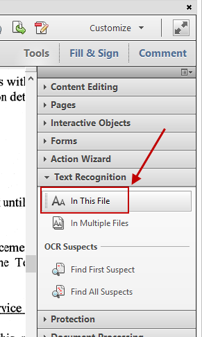 File Text Recognition Option