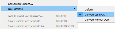Convert Using OCR Menu Option