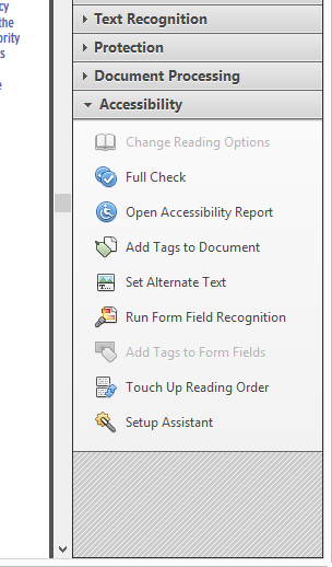 Acrobat Accessiblity Options