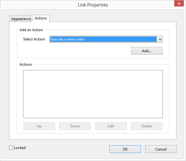 Acrobat Link Properties Dialog