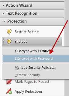 Acrobat Encrypt Password Option
