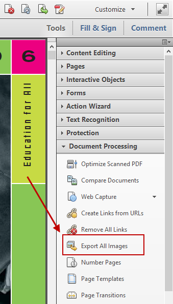 Acrobat Export All Images