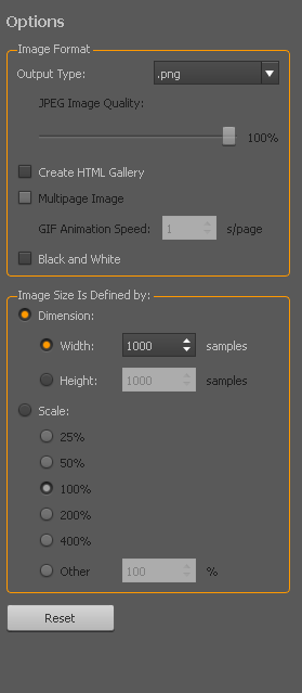 Image options