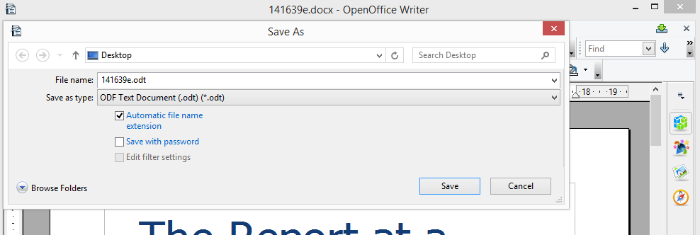 Save Docx To ODT
