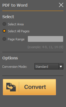 PDF Converter Elite convert to Word button