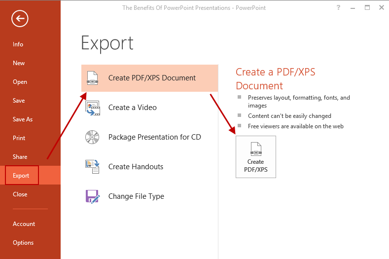 how to make pdf of powerpoint presentation