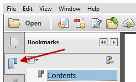 Reader Bookmarks Navigation Pane