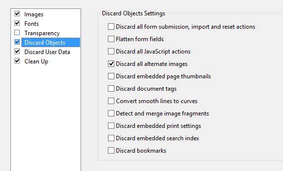 Acrobat Discard PDF Objects