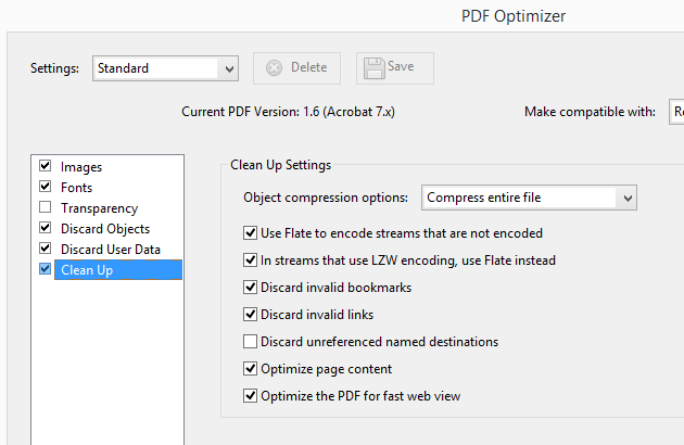 Acrobat Clean Up PDF