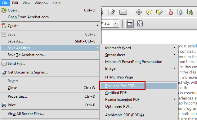 how to compress pdf files in adobe reader